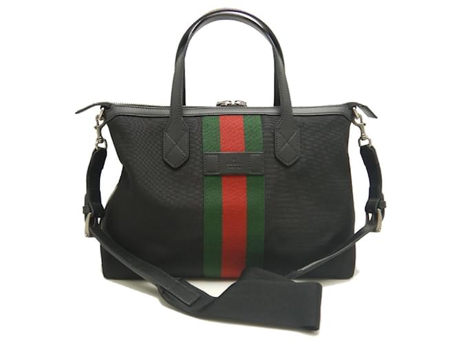 Borsa Tote Gucci Webbing Line Nero - vista 2