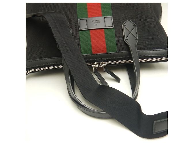 Borsa Tote Gucci Webbing Line Nero - vista 8