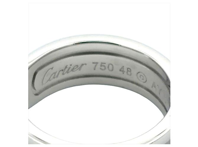 Cartier C2 Band Ring aus 18K Weißgold, Größe 48 - Ansicht 6