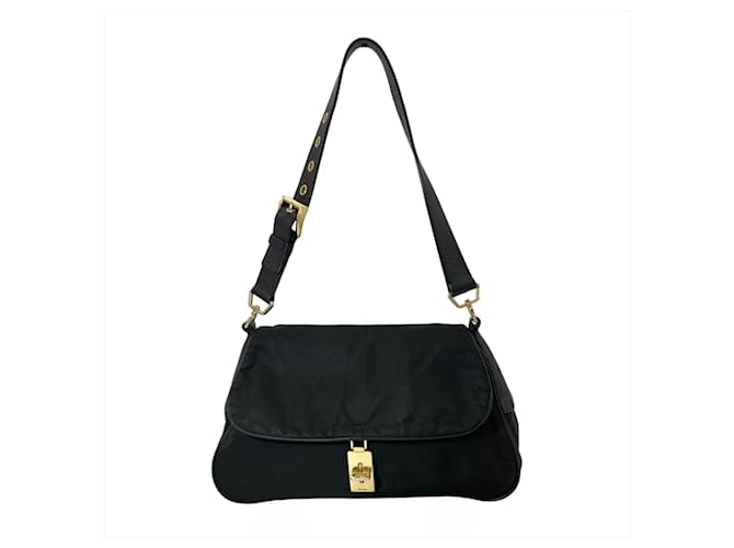 Borsa a tracolla in nylon nero Prada - vista 2