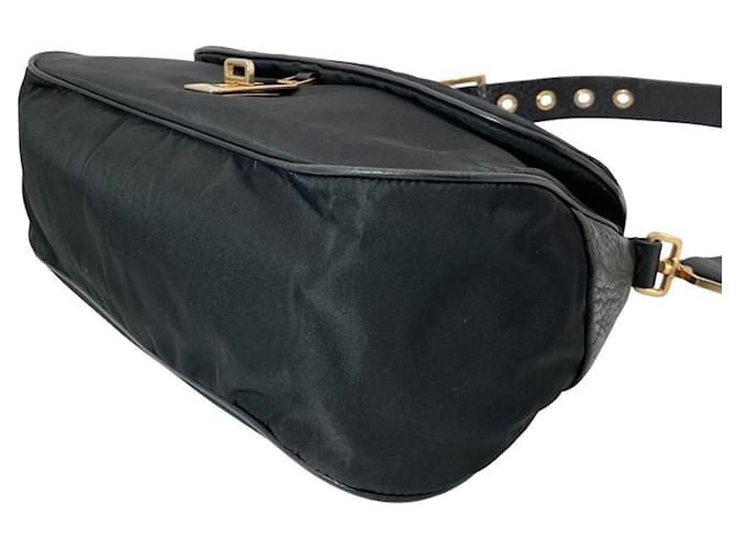 Borsa a tracolla in nylon nero Prada - vista 4
