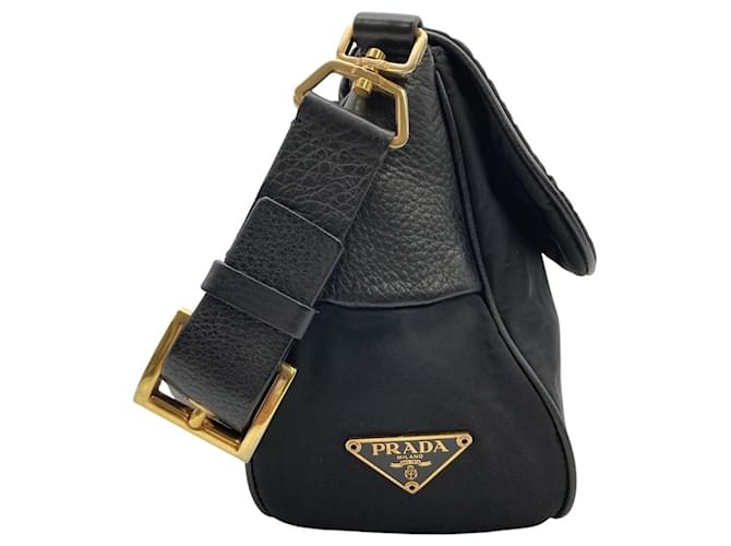 Borsa a tracolla in nylon nero Prada - vista 5