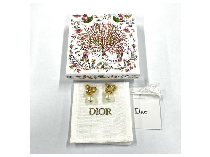 Orecchini Christian Dior CD Navy in Oro D'oro - vista 5