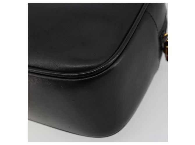 Borsa a Spalla GUCCI Bamboo Chain in Pelle Nera e Oro Auth ep14306 Nero D'oro - vista 15