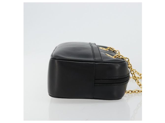 Borsa a Spalla GUCCI Bamboo Chain in Pelle Nera e Oro Auth ep14306 Nero D'oro - vista 3