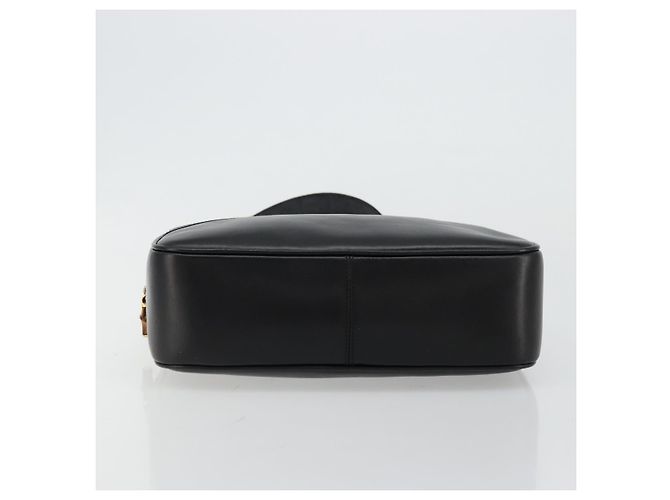 Borsa a Spalla GUCCI Bamboo Chain in Pelle Nera e Oro Auth ep14306 Nero D'oro - vista 5