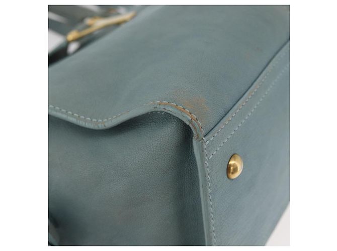 Borsa SAINT LAURENT Cavas Chic in pelle 2way Azzurro chiaro Oro Auth 178268 D'oro Blu chiaro - vista 10