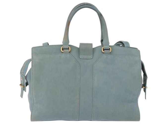 Borsa SAINT LAURENT Cavas Chic in pelle 2way Azzurro chiaro Oro Auth 178268 D'oro Blu chiaro - vista 2