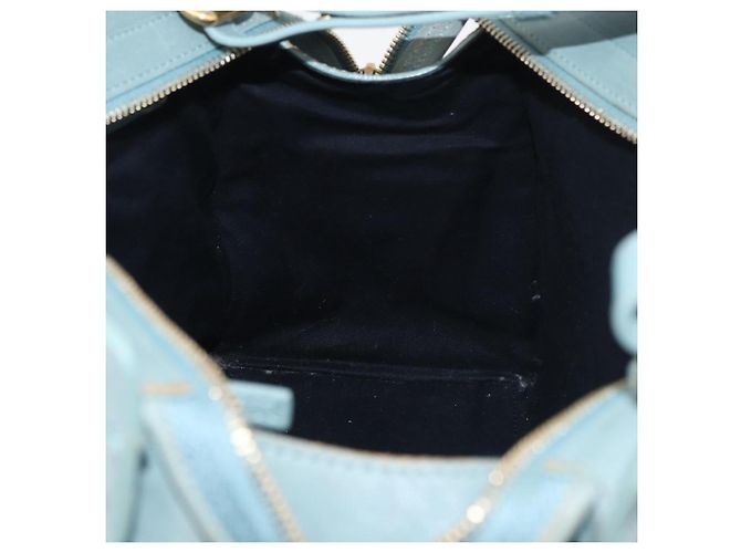 Borsa SAINT LAURENT Cavas Chic in pelle 2way Azzurro chiaro Oro Auth 178268 D'oro Blu chiaro - vista 22