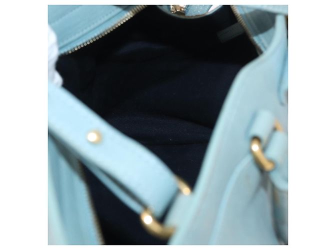 Borsa SAINT LAURENT Cavas Chic in pelle 2way Azzurro chiaro Oro Auth 178268 D'oro Blu chiaro - vista 23