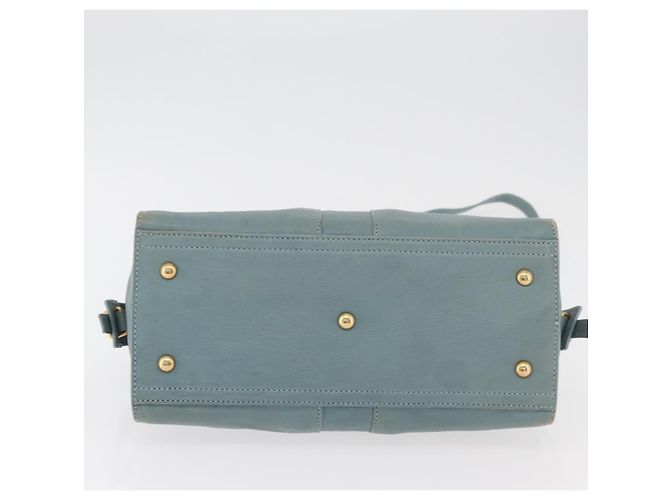 Borsa SAINT LAURENT Cavas Chic in pelle 2way Azzurro chiaro Oro Auth 178268 D'oro Blu chiaro - vista 6