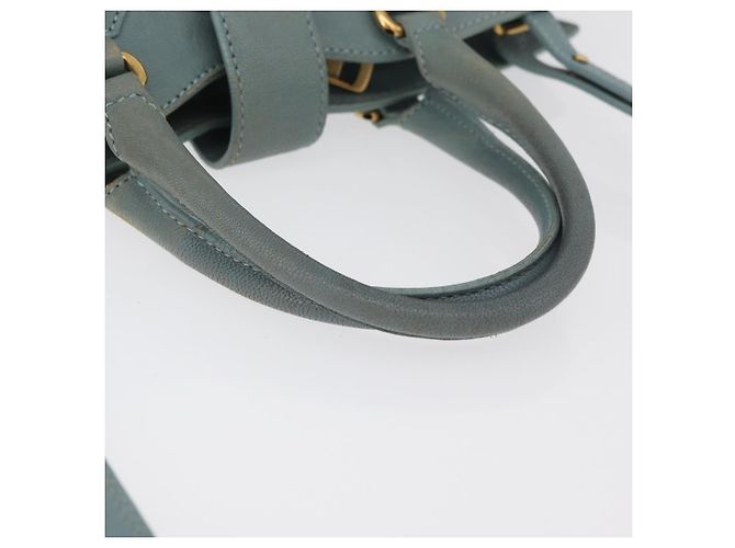 Borsa SAINT LAURENT Cavas Chic in pelle 2way Azzurro chiaro Oro Auth 178268 D'oro Blu chiaro - vista 8
