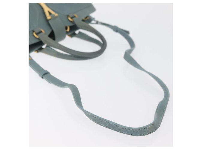 Borsa SAINT LAURENT Cavas Chic in pelle 2way Azzurro chiaro Oro Auth 178268 D'oro Blu chiaro - vista 9