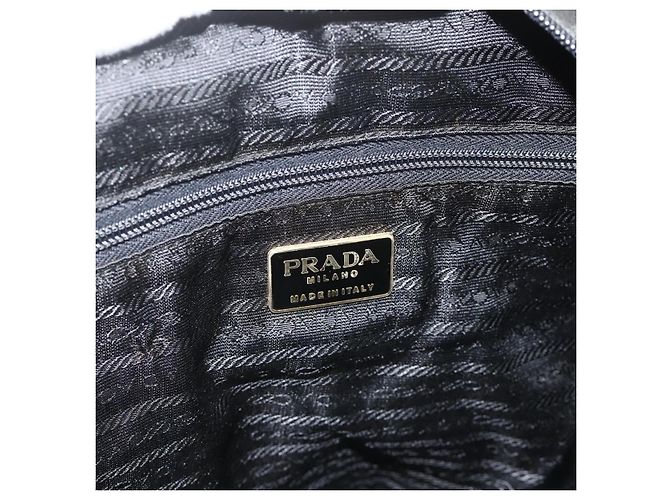 PRADA Boston Bag Nylon Schwarz Gold Auth 176251 Golden - Ansicht 18