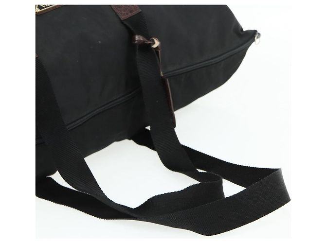 PRADA Boston Bag Nylon Schwarz Gold Auth 176251 Golden - Ansicht 7