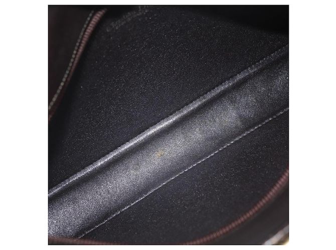 Borsa a Spalla Christian Dior Trotter Canvas Marrone Oro Auth 178153 D'oro - vista 12
