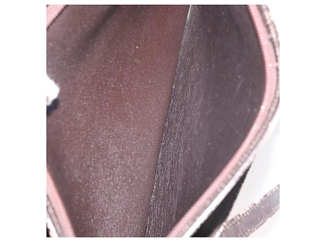 Borsa a Spalla Christian Dior Trotter Canvas Marrone Oro Auth 178153 D'oro - vista 20