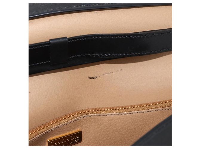 Borsa a Spalla Christian Dior Trotter Canvas PVC Nero Oro Auth 178171 D'oro - vista 10