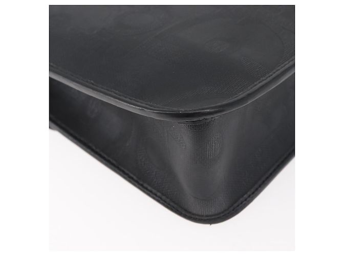 Borsa a Spalla Christian Dior Trotter Canvas PVC Nero Oro Auth 178171 D'oro - vista 15