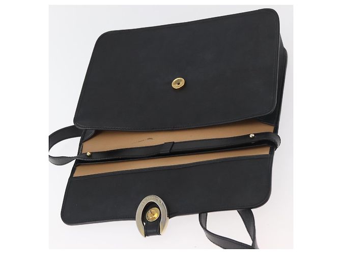 Borsa a Spalla Christian Dior Trotter Canvas PVC Nero Oro Auth 178171 D'oro - vista 18