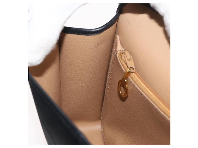 Borsa a Spalla Christian Dior Trotter Canvas PVC Nero Oro Auth 178171 D'oro - vista 21