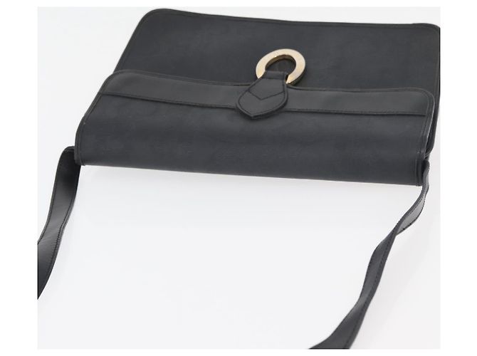 Borsa a Spalla Christian Dior Trotter Canvas PVC Nero Oro Auth 178171 D'oro - vista 6