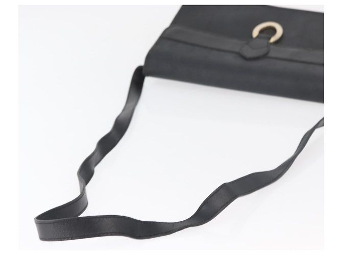 Borsa a Spalla Christian Dior Trotter Canvas PVC Nero Oro Auth 178171 D'oro - vista 7