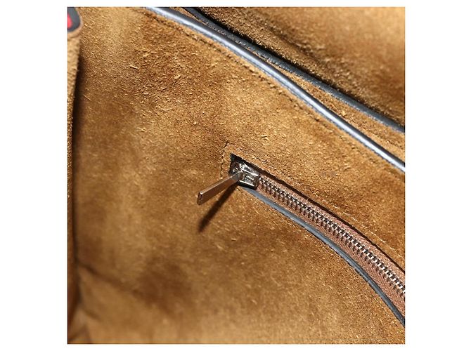 Céline CELINE Schultertasche Leder Rot Silber Authentisch 177971 - Ansicht 19