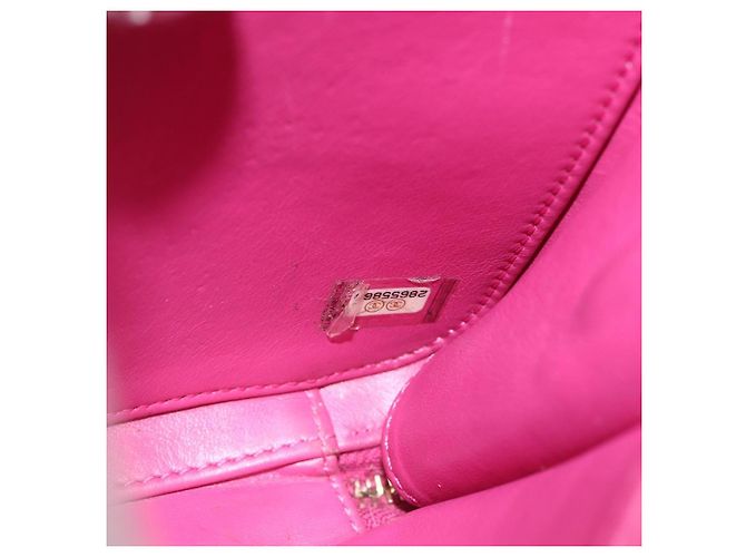 Borsa a tracolla vanity CHANEL CC Filigree Chain in cotone Rosa Oro CC Auth 177990 D'oro - vista 12