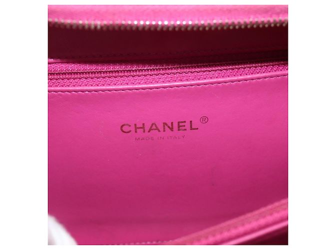 Borsa a tracolla vanity CHANEL CC Filigree Chain in cotone Rosa Oro CC Auth 177990 D'oro - vista 19