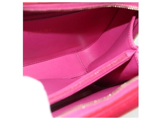 Borsa a tracolla vanity CHANEL CC Filigree Chain in cotone Rosa Oro CC Auth 177990 D'oro - vista 20