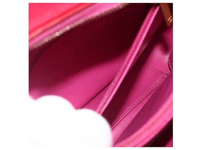 Borsa a tracolla vanity CHANEL CC Filigree Chain in cotone Rosa Oro CC Auth 177990 D'oro - vista 23