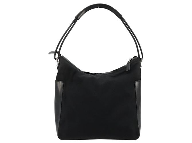 Bolso de Hombro GUCCI Nylon Negro Plata 001 3766 2123 Auth bs34556 - vista 2