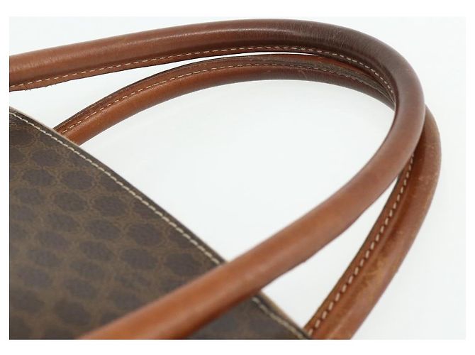 Céline Bolso CELINE Macadam Canvas PVC Cuero 2way Marrón Oro Auth 178176 Castaño Dorado - vue 14