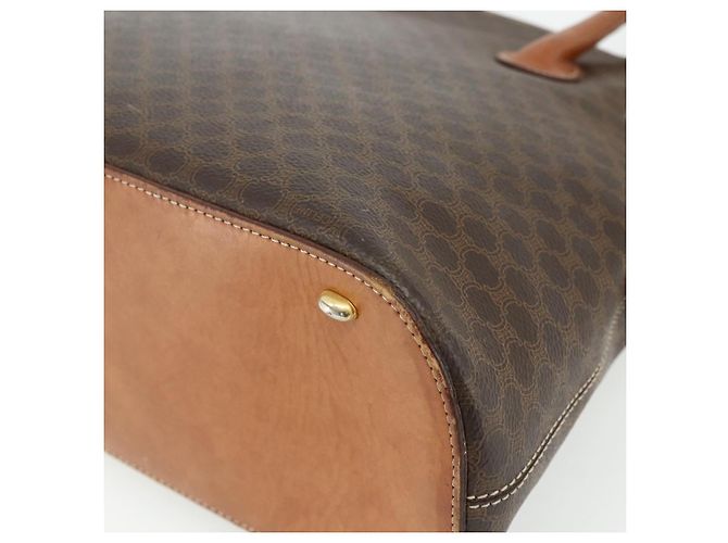 Céline Bolso CELINE Macadam Canvas PVC Cuero 2way Marrón Oro Auth 178176 Castaño Dorado - vue 16