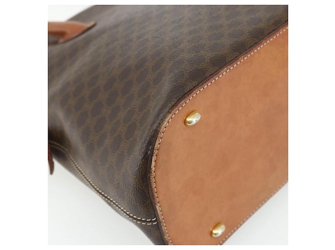 Céline Bolso CELINE Macadam Canvas PVC Cuero 2way Marrón Oro Auth 178176 Castaño Dorado - vue 17