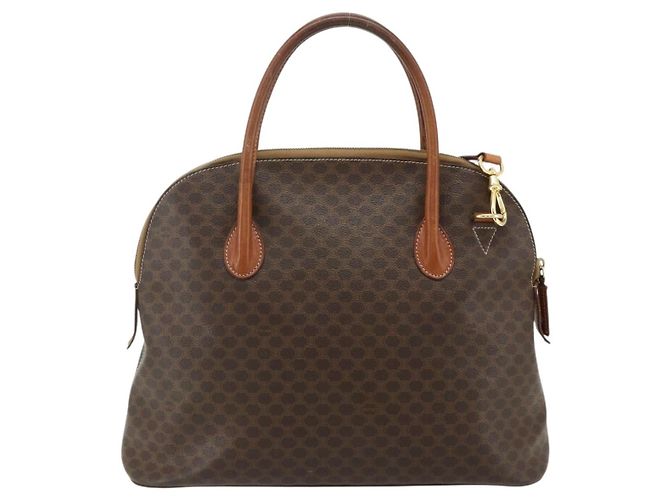 Céline Bolso CELINE Macadam Canvas PVC Cuero 2way Marrón Oro Auth 178176 Castaño Dorado - vue 2