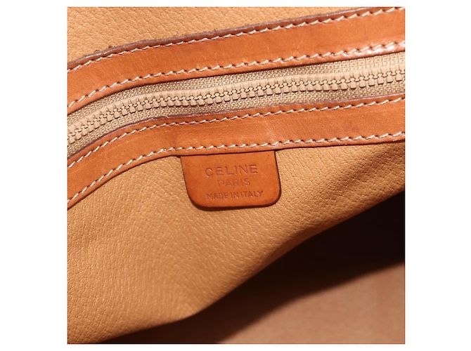 Céline Bolso CELINE Macadam Canvas PVC Cuero 2way Marrón Oro Auth 178176 Castaño Dorado - vue 20