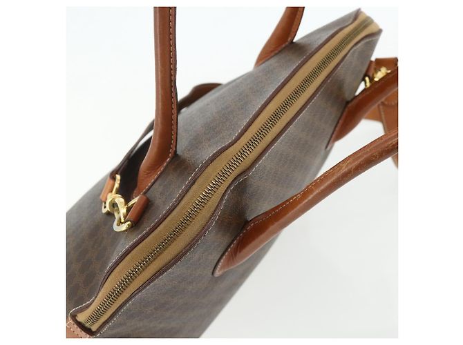 Céline Bolso CELINE Macadam Canvas PVC Cuero 2way Marrón Oro Auth 178176 Castaño Dorado - vue 6