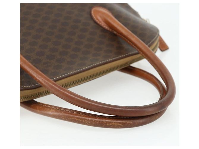 Céline Bolso CELINE Macadam Canvas PVC Cuero 2way Marrón Oro Auth 178176 Castaño Dorado - vue 7