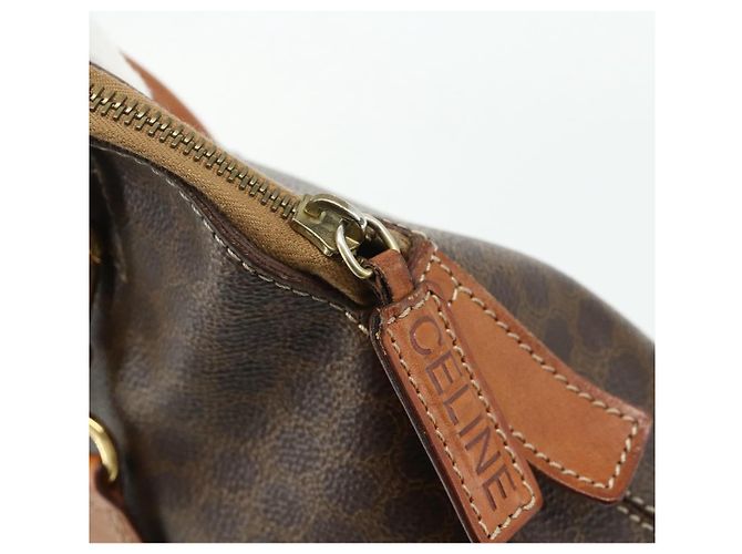 Céline Bolso CELINE Macadam Canvas PVC Cuero 2way Marrón Oro Auth 178176 Castaño Dorado - vue 9
