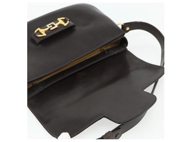 Borsa a Spalla GUCCI in Pelle Marrone Oro Auth ka4228A D'oro - vista 11