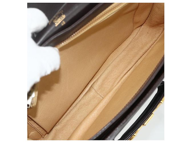 Borsa a Spalla GUCCI in Pelle Marrone Oro Auth ka4228A D'oro - vista 12