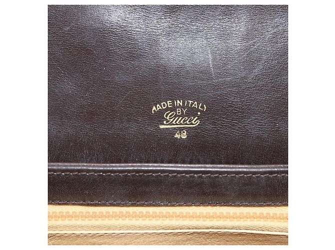 Borsa a Spalla GUCCI in Pelle Marrone Oro Auth ka4228A D'oro - vista 18