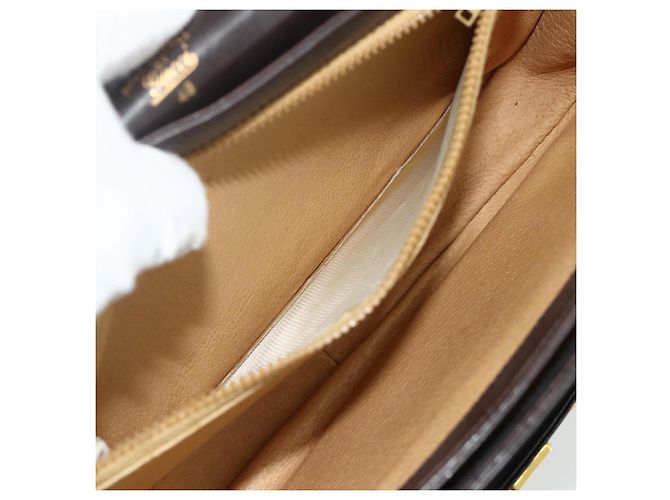 Borsa a Spalla GUCCI in Pelle Marrone Oro Auth ka4228A D'oro - vista 22