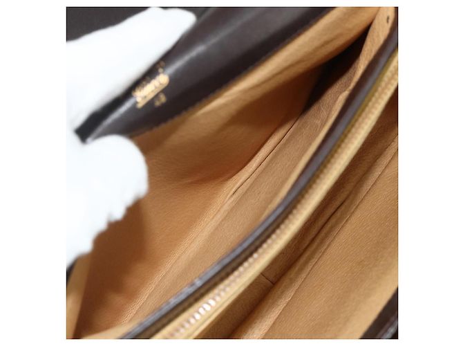 Borsa a Spalla GUCCI in Pelle Marrone Oro Auth ka4228A D'oro - vista 23
