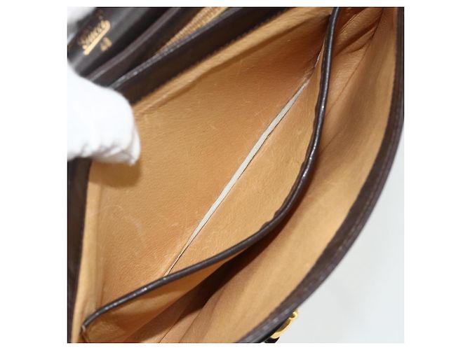 Borsa a Spalla GUCCI in Pelle Marrone Oro Auth ka4228A D'oro - vista 25