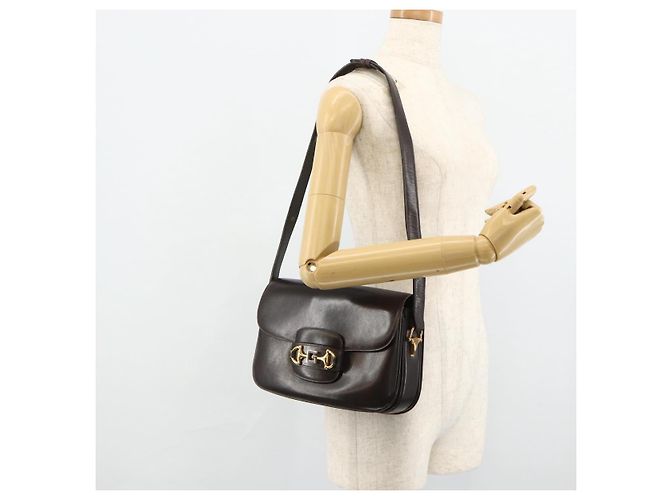 Borsa a Spalla GUCCI in Pelle Marrone Oro Auth ka4228A D'oro - vista 26