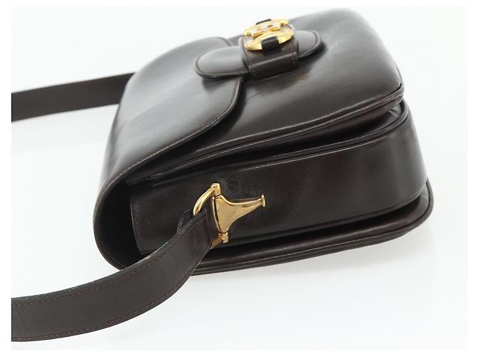 Borsa a Spalla GUCCI in Pelle Marrone Oro Auth ka4228A D'oro - vista 3