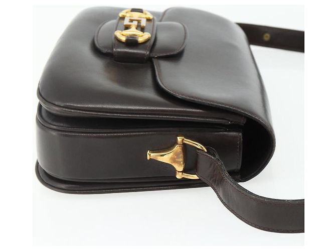 Borsa a Spalla GUCCI in Pelle Marrone Oro Auth ka4228A D'oro - vista 4